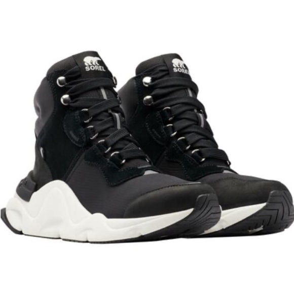 New! Sorel Kinetic RNEGD Conquest Winter Shoe Boot Black - Picture 1 of 9